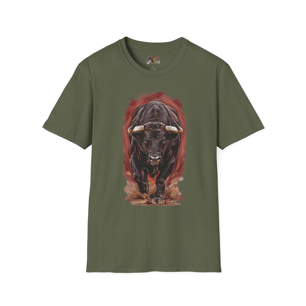 Bull Portrait T-Shirt — Fierce Bull Head Graphic Tee