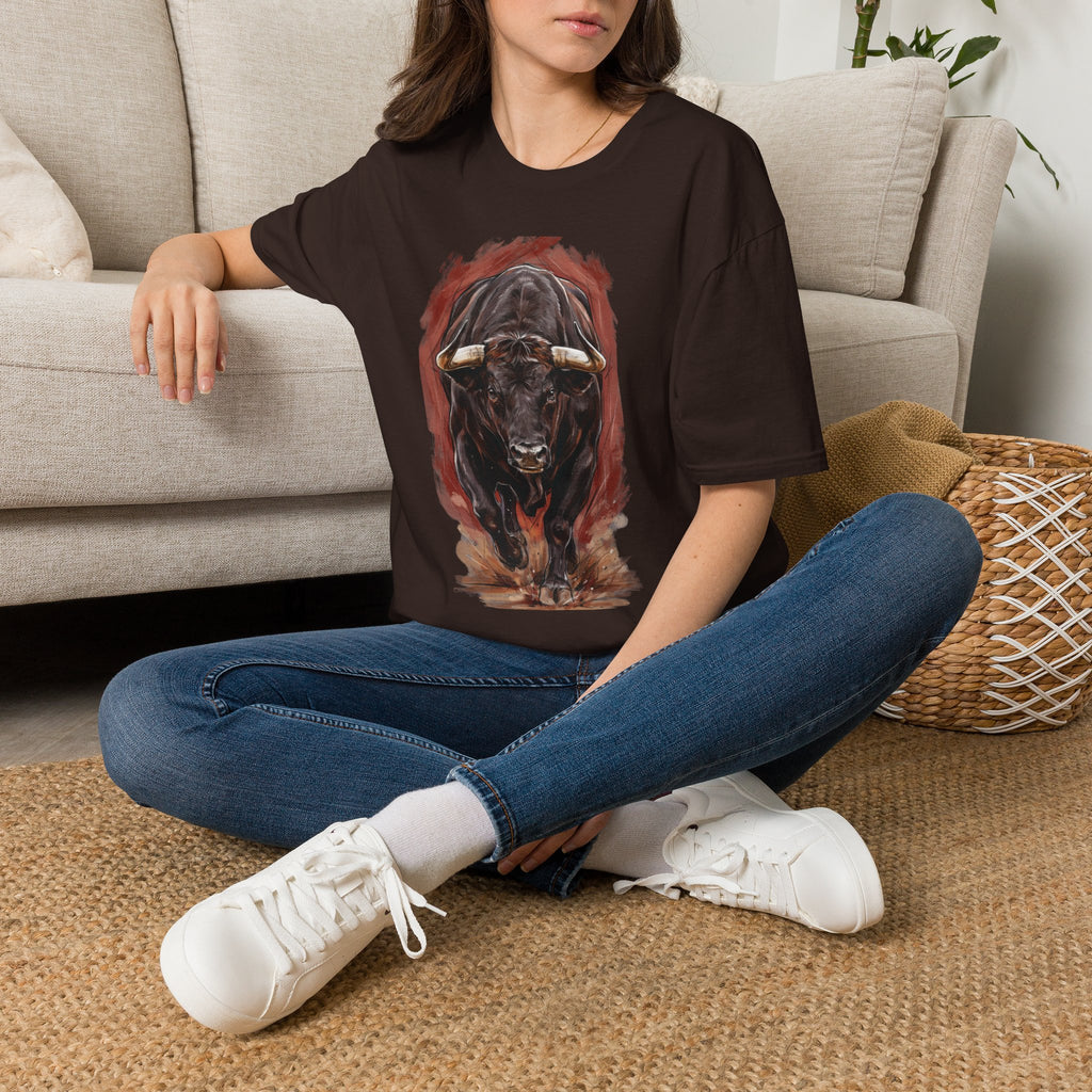 Bull Portrait T-Shirt — Fierce Bull Head Graphic Tee