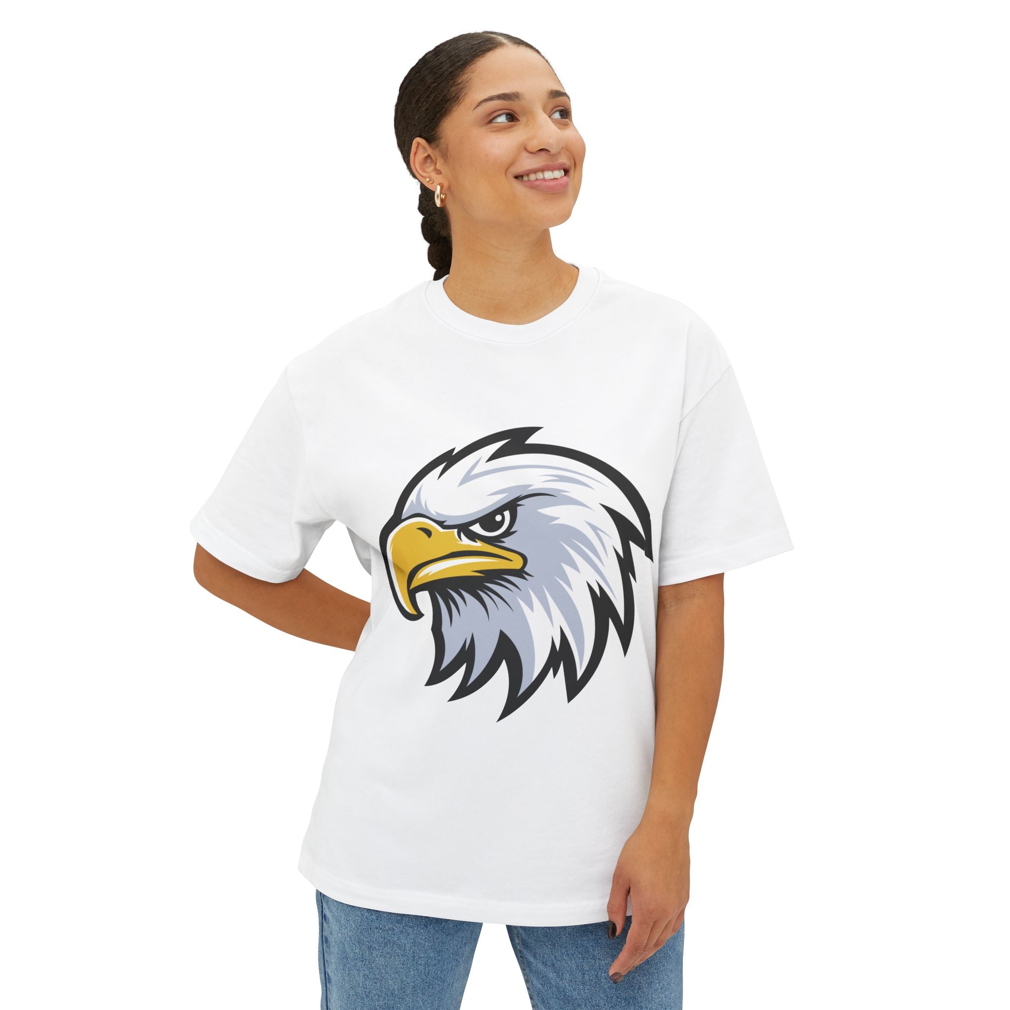 Eagle Graphic Tee — Patriotic Bald Eagle Front & Back Oversized T‑Shirt