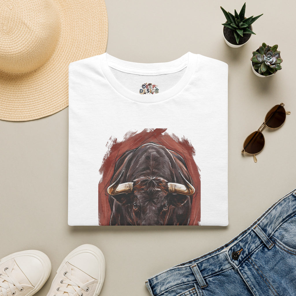 Bull Portrait T-Shirt — Fierce Bull Head Graphic Tee