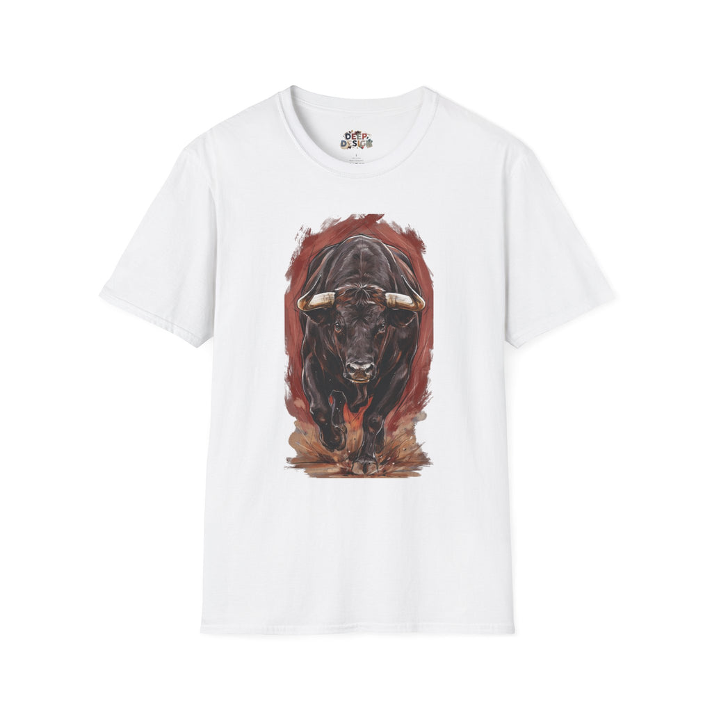 Bull Portrait T-Shirt — Fierce Bull Head Graphic Tee