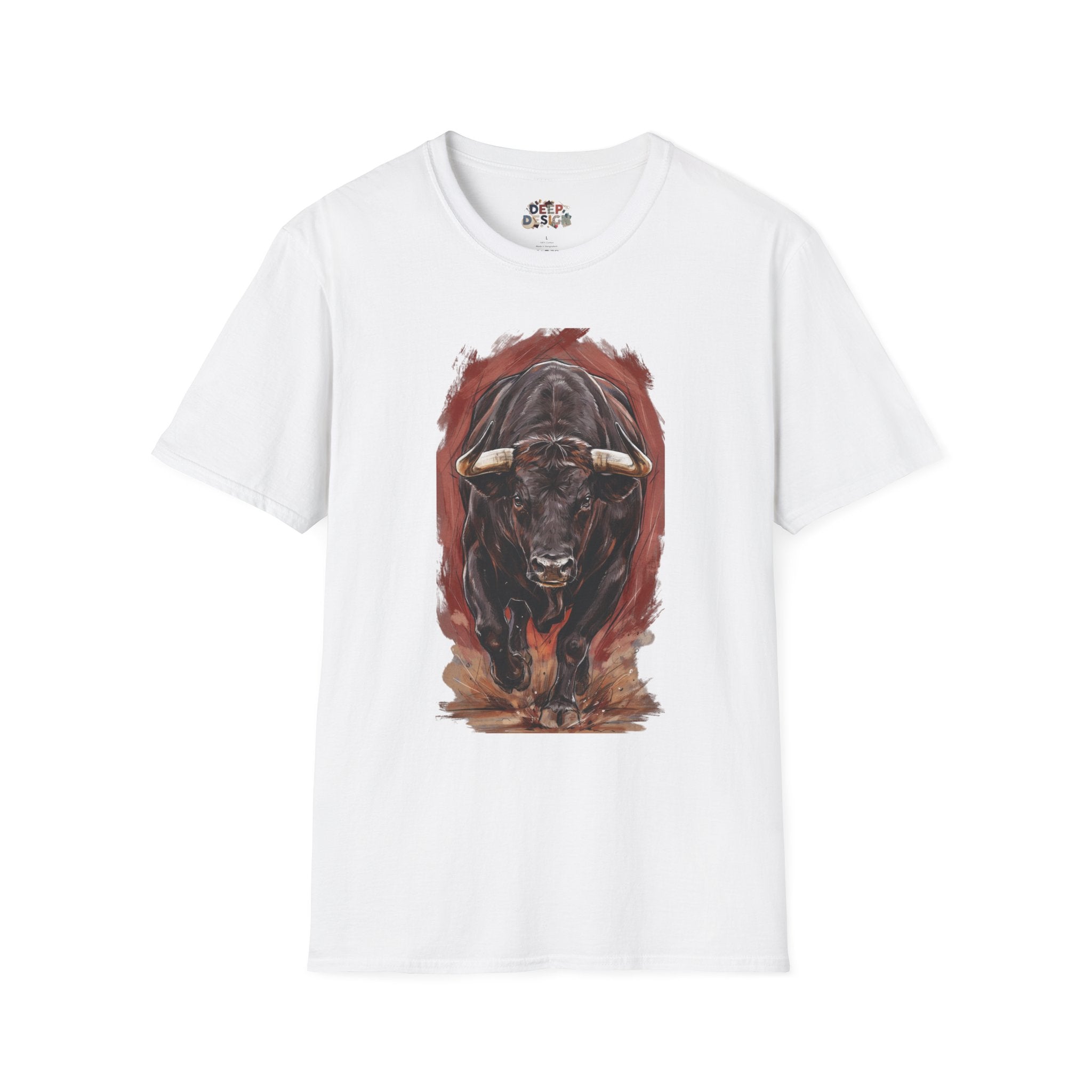 Bull Portrait T-Shirt — Fierce Bull Head Graphic Tee