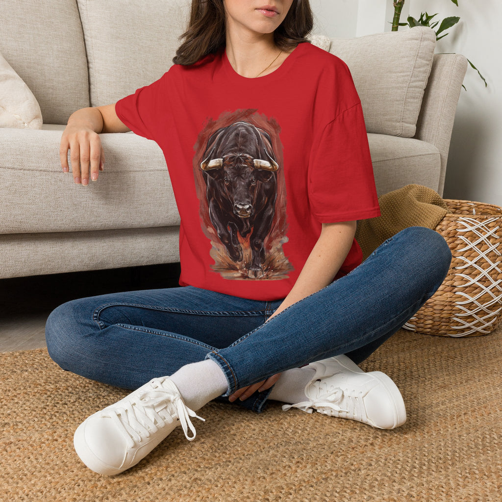 Bull Portrait T-Shirt — Fierce Bull Head Graphic Tee