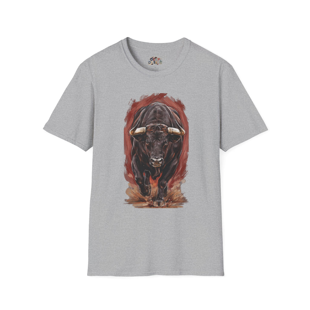 Bull Portrait T-Shirt — Fierce Bull Head Graphic Tee