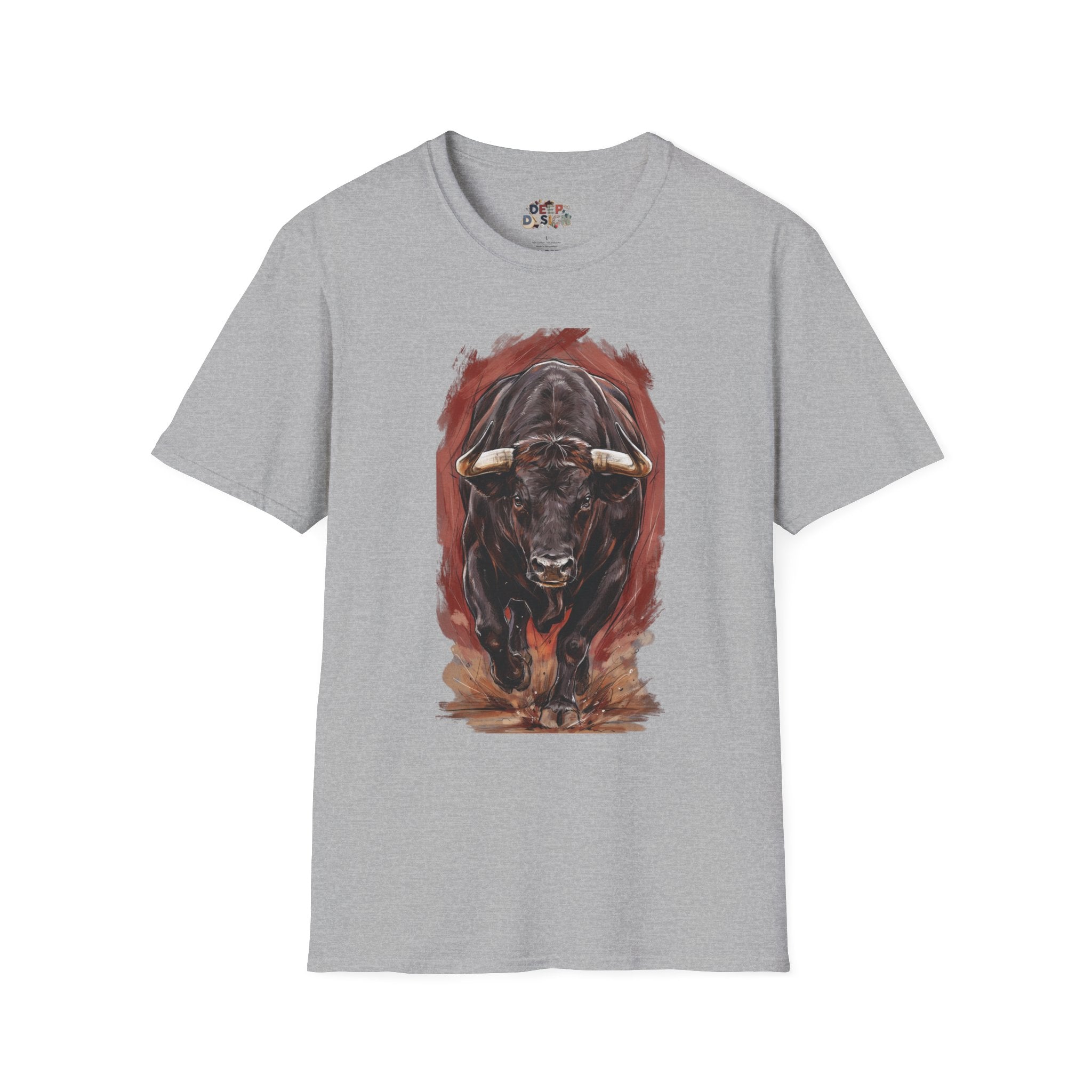Bull Portrait T-Shirt — Fierce Bull Head Graphic Tee