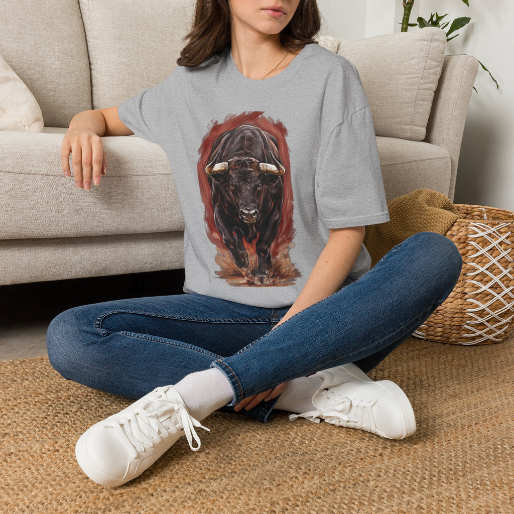 Bull Portrait T-Shirt — Fierce Bull Head Graphic Tee