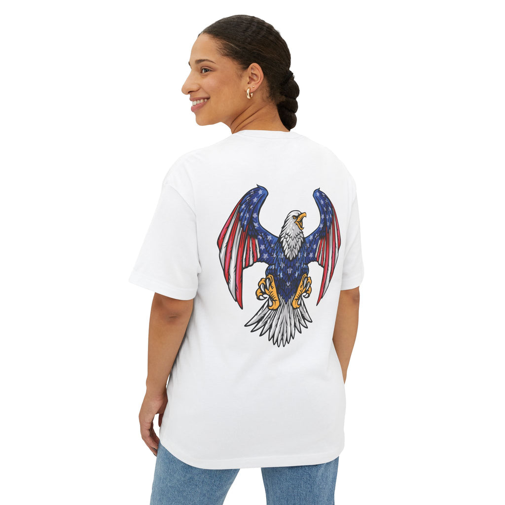 Eagle Graphic Tee — Patriotic Bald Eagle Front & Back Oversized T‑Shirt