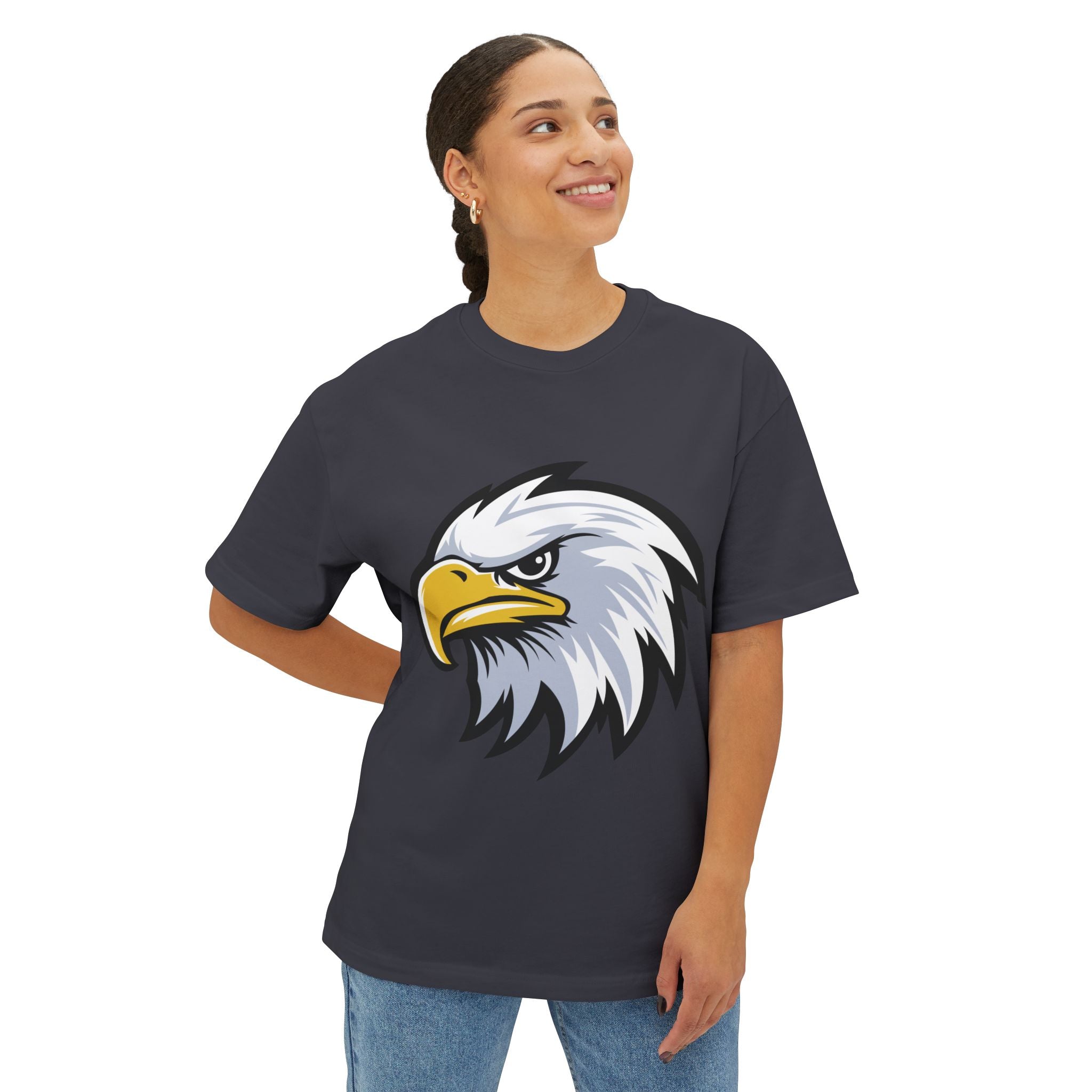 Eagle Graphic Tee — Patriotic Bald Eagle Front & Back Oversized T‑Shirt