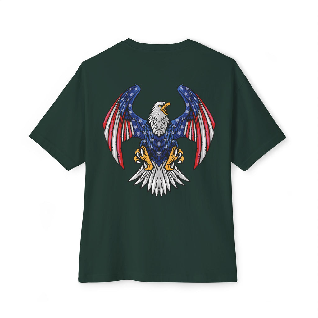 Eagle Graphic Tee — Patriotic Bald Eagle Front & Back Oversized T‑Shirt