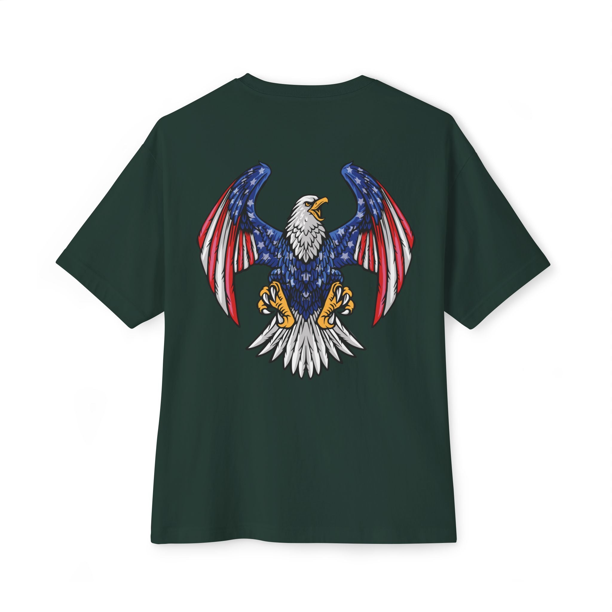 Eagle Graphic Tee — Patriotic Bald Eagle Front & Back Oversized T‑Shirt