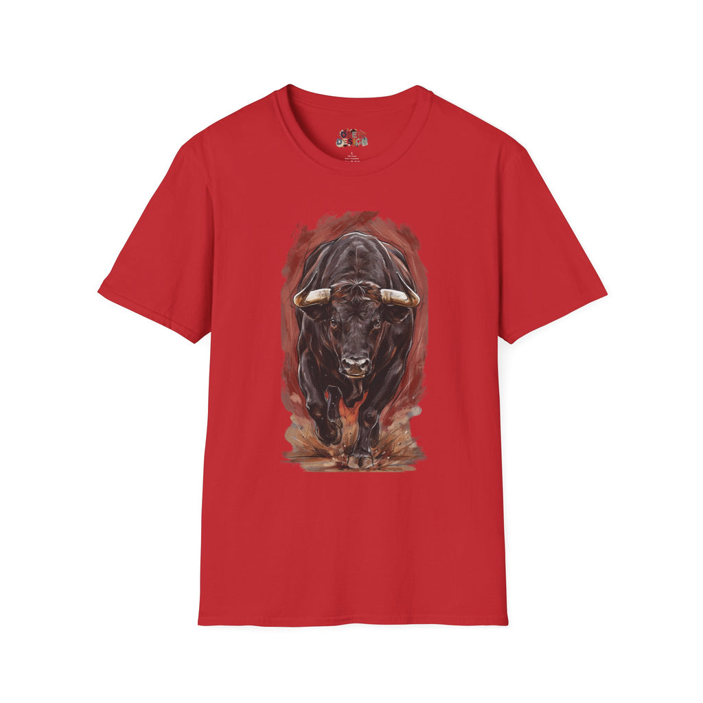 Bull Portrait T-Shirt — Fierce Bull Head Graphic Tee