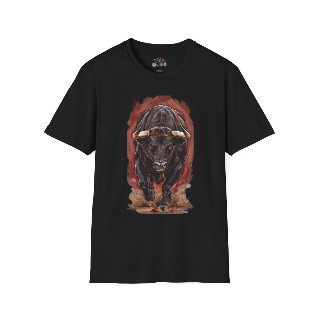 Bull Portrait T-Shirt — Fierce Bull Head Graphic Tee