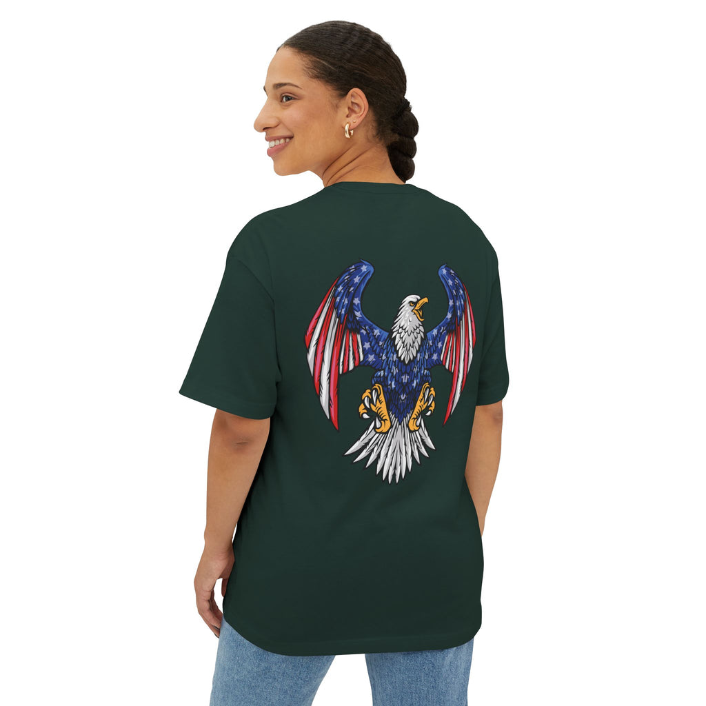 Eagle Graphic Tee — Patriotic Bald Eagle Front & Back Oversized T‑Shirt