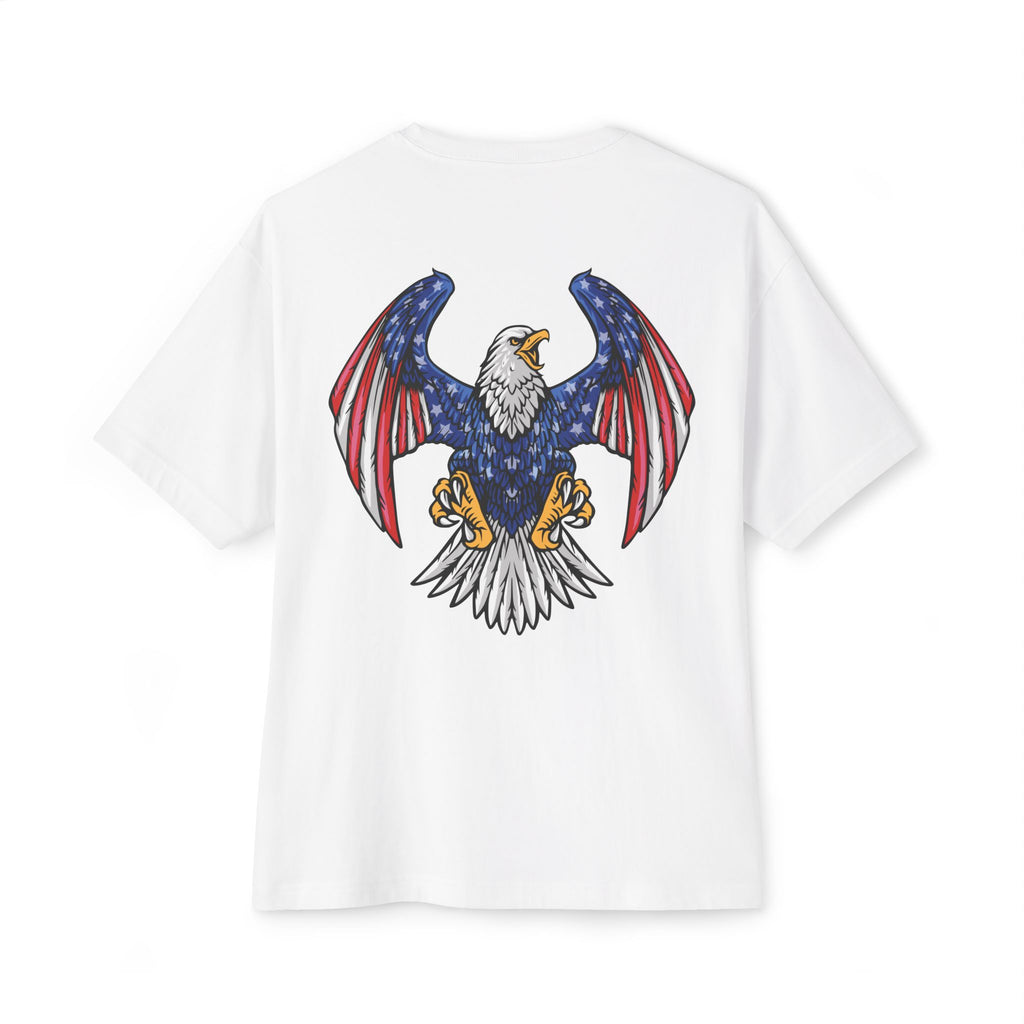 Eagle Graphic Tee — Patriotic Bald Eagle Front & Back Oversized T‑Shirt