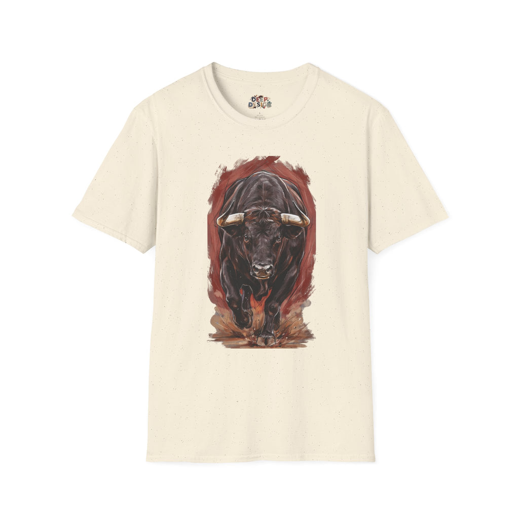 Bull Portrait T-Shirt — Fierce Bull Head Graphic Tee