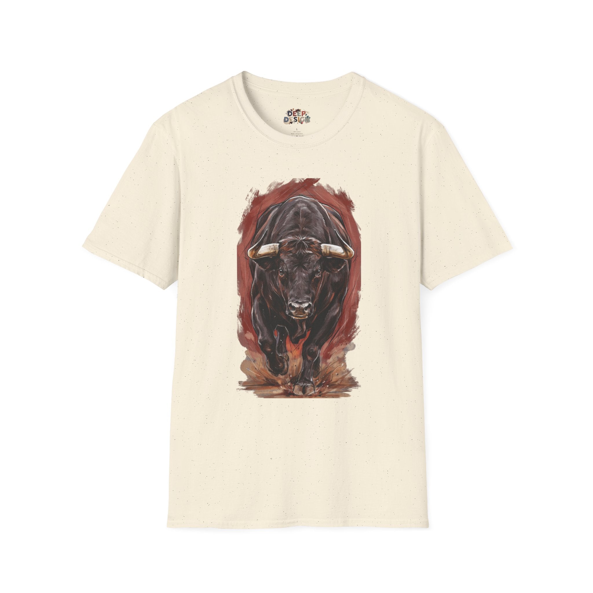 Bull Portrait T-Shirt — Fierce Bull Head Graphic Tee