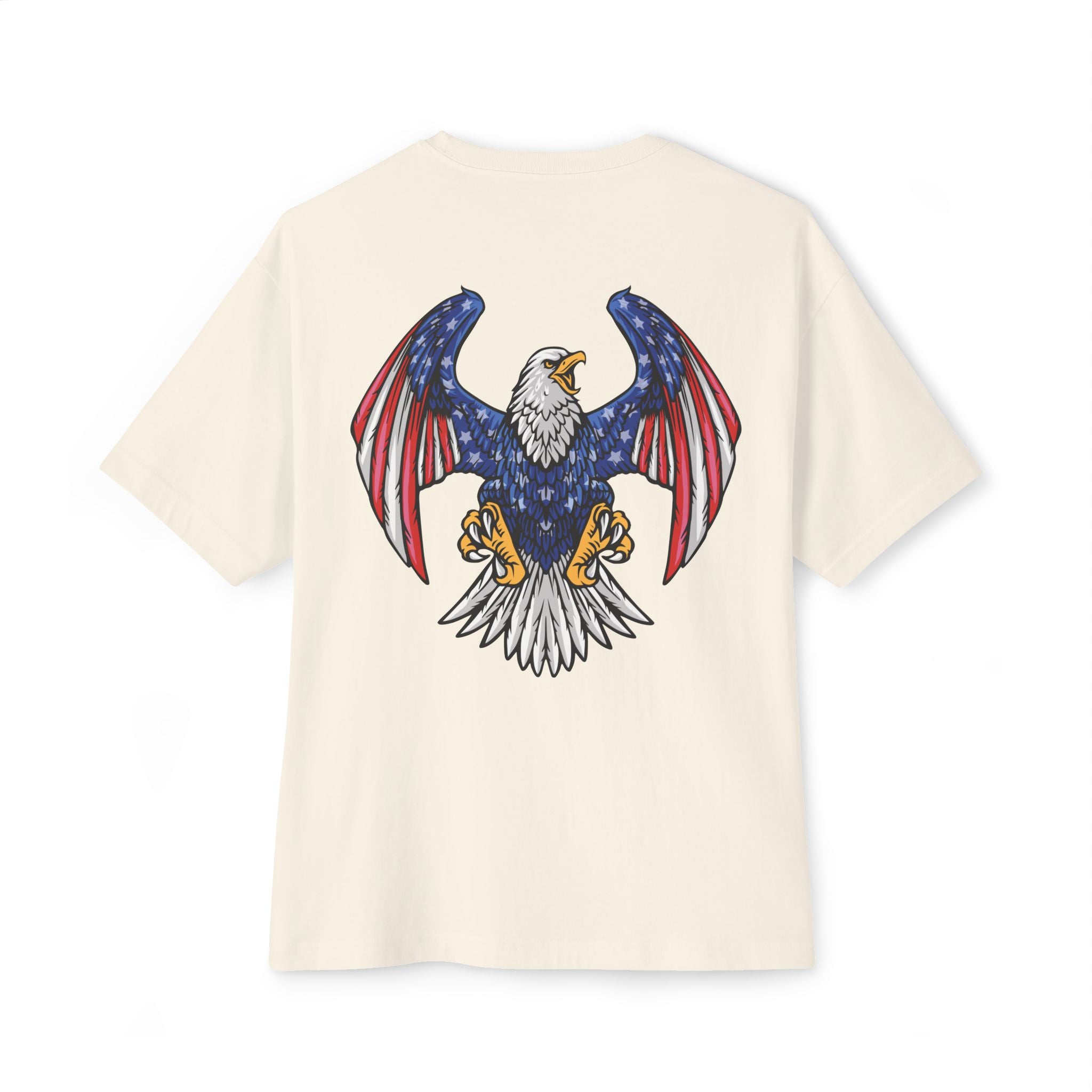 Eagle Graphic Tee — Patriotic Bald Eagle Front & Back Oversized T‑Shirt