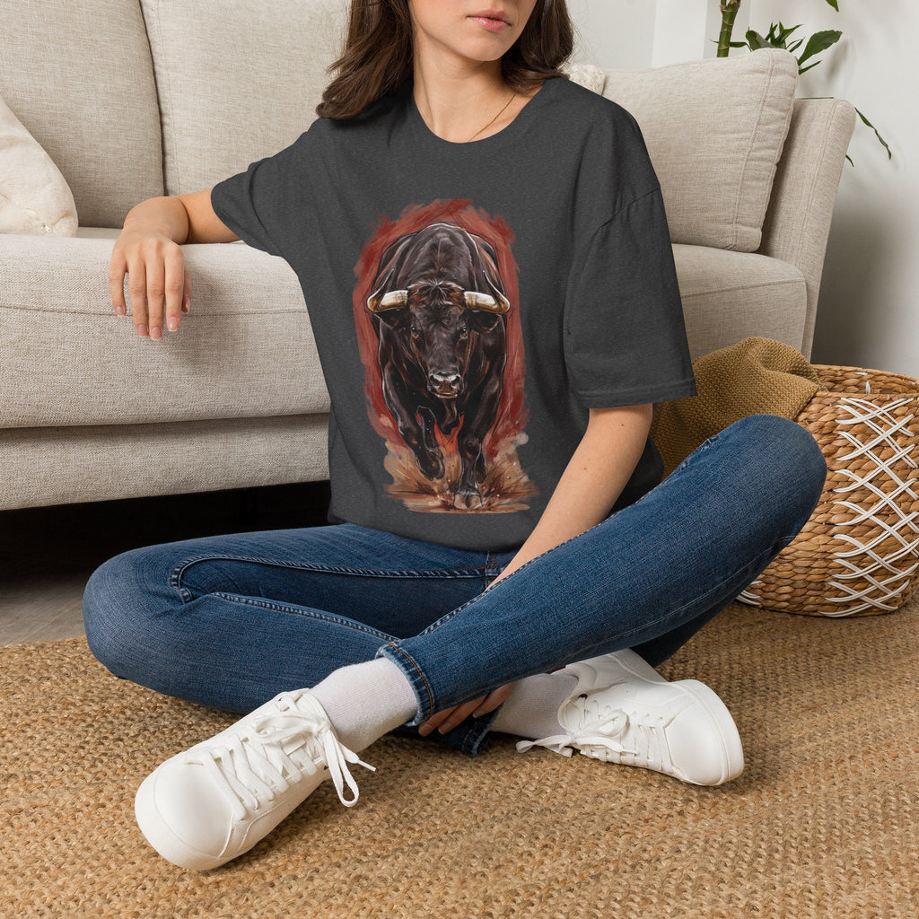 Bull Portrait T-Shirt — Fierce Bull Head Graphic Tee