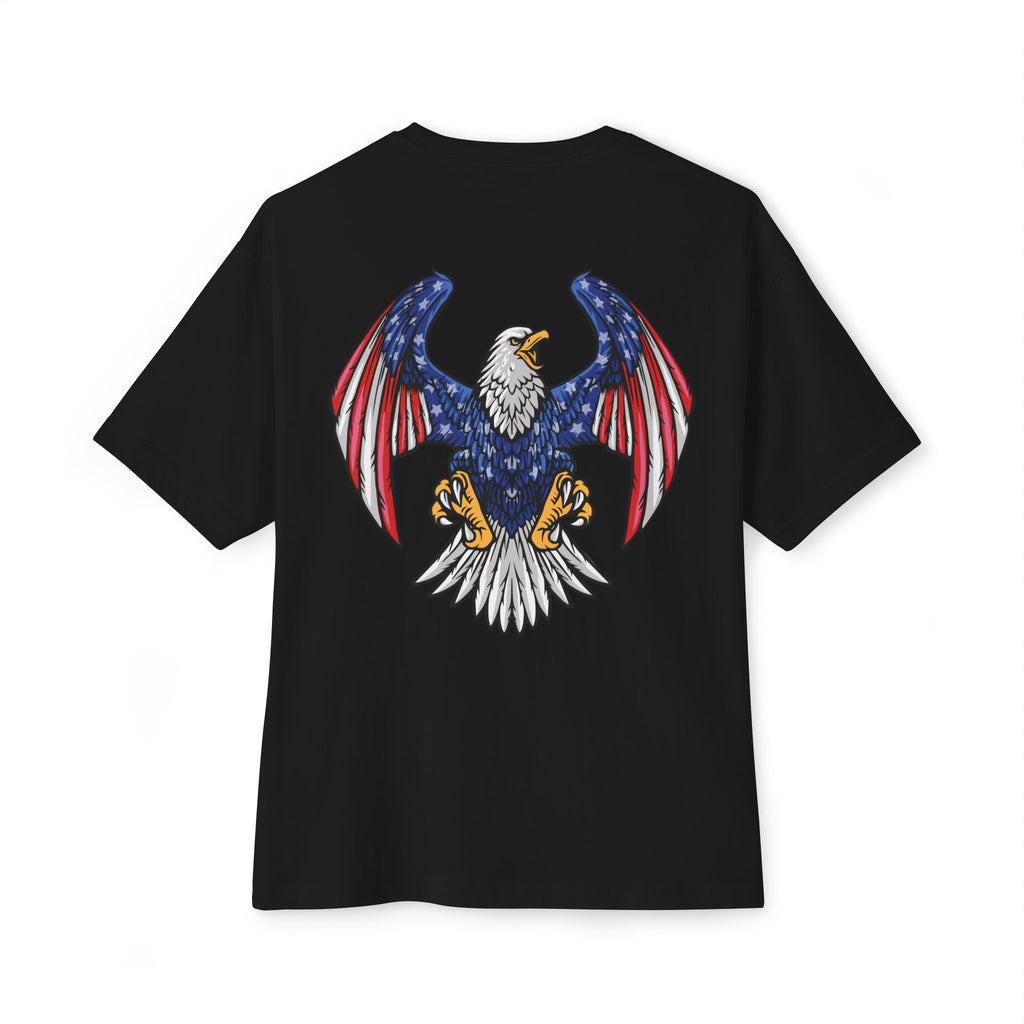 Eagle Graphic Tee — Patriotic Bald Eagle Front & Back Oversized T‑Shirt