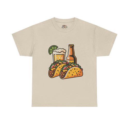 T-Shirt — Taco & Beer Graphic Tee (Tacos and Beer Design)