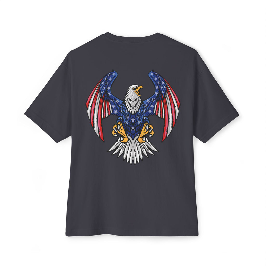 Eagle Graphic Tee — Patriotic Bald Eagle Front & Back Oversized T‑Shirt