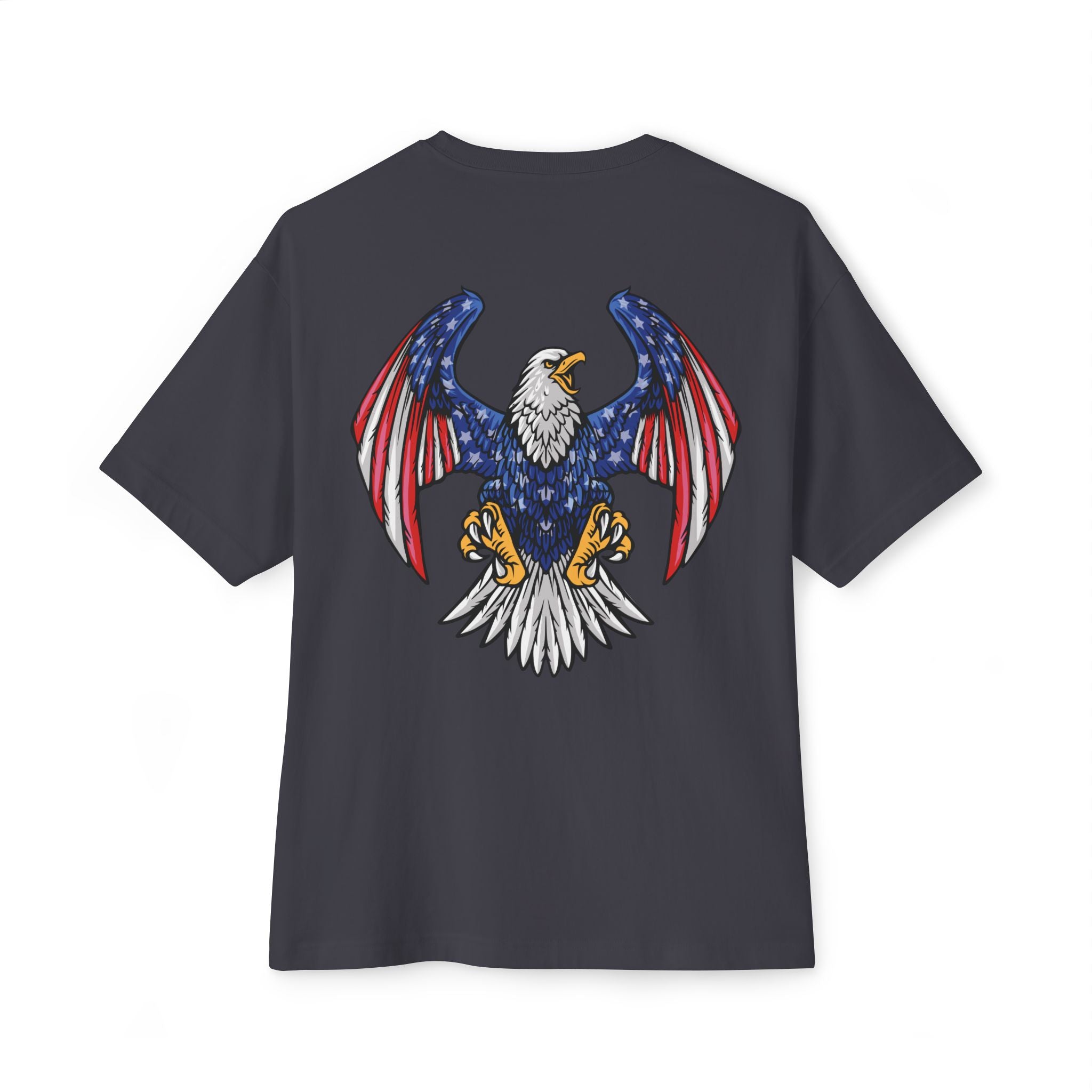Eagle Graphic Tee — Patriotic Bald Eagle Front & Back Oversized T‑Shirt